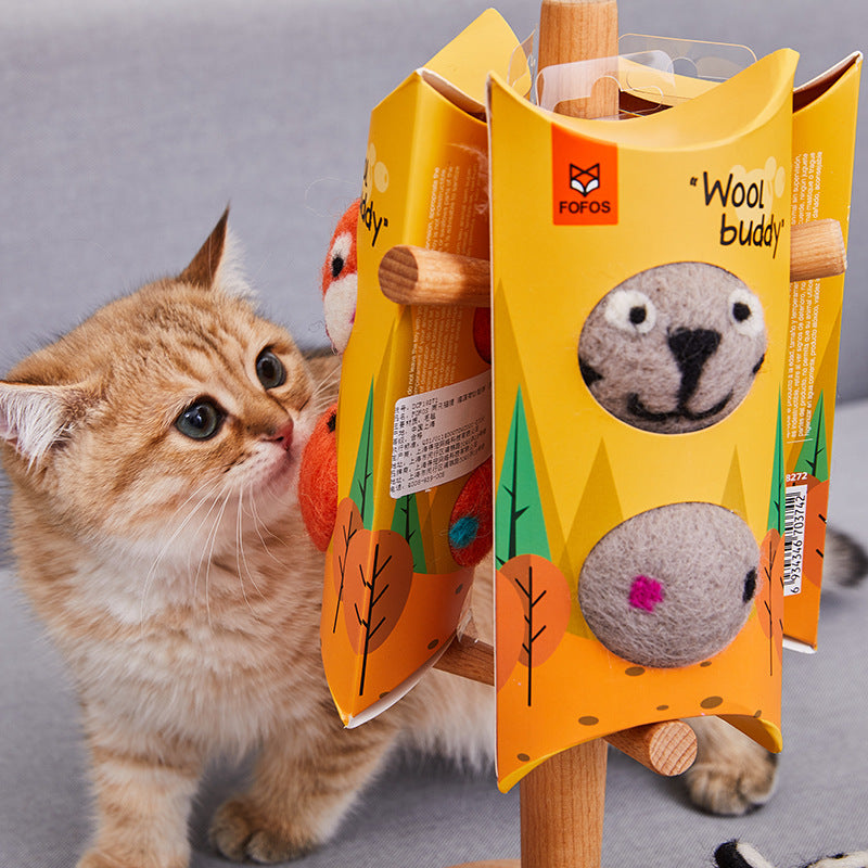 Unleash Your Cat's Playful Spirit with Our Colorful Felt Cat Toy Ball