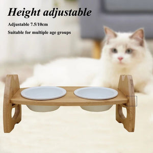Adjustable Ceramic Double Pet Bowl with Stand: The Perfect Feeding Solution for Your Furry Friends