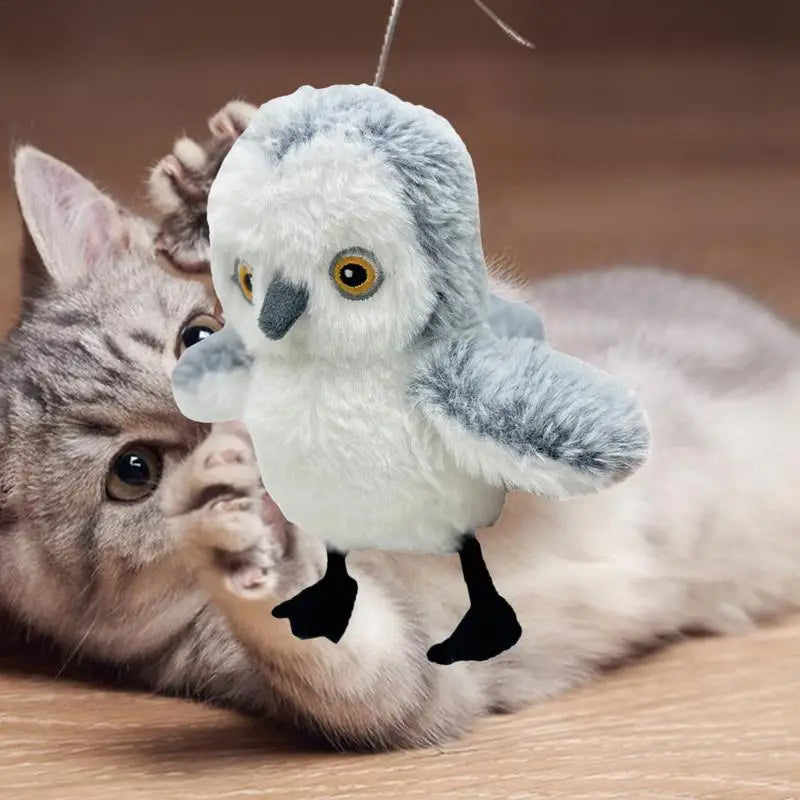 USB Rechargeable Flapping Bird Cat Plush Toy