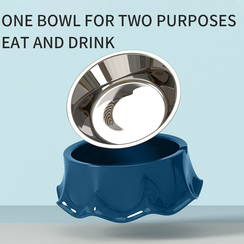 Non-Slip Stainless Steel Pet Food & Water Bowl