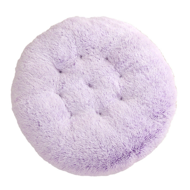 Round Plush Pet Bed for Dogs & Cats