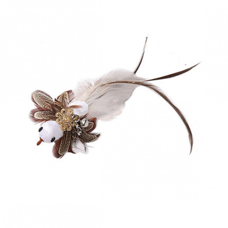 Interchangeable Cat Teaser Stick with Feather Head
