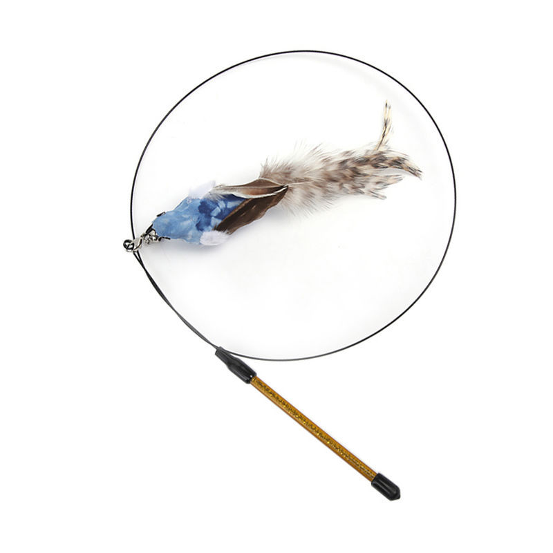 Interchangeable Cat Teaser Stick with Feather Head
