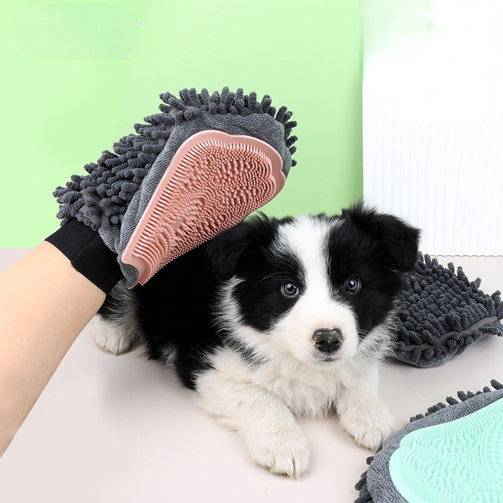 2-in-1 Pet Grooming & Bathing Brush Glove