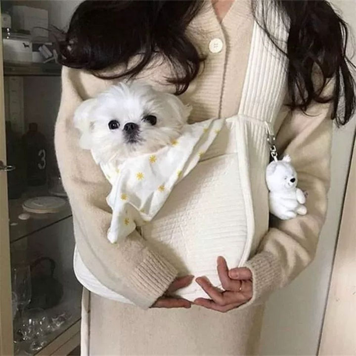 Handmade Canvas Pet Carrier Shoulder Bag