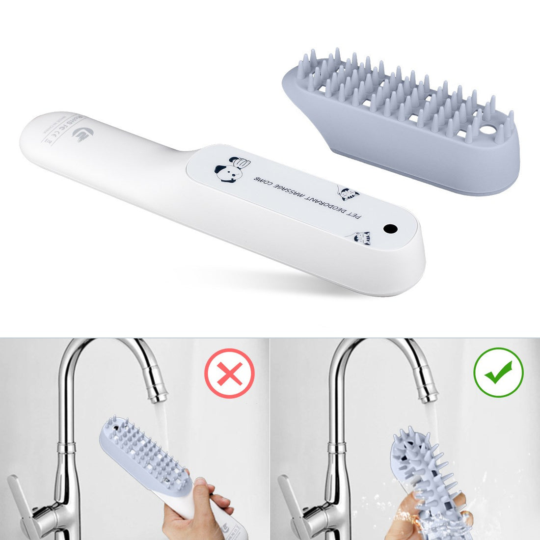 Silicone Pet Grooming & Massage Hair Removal Brush