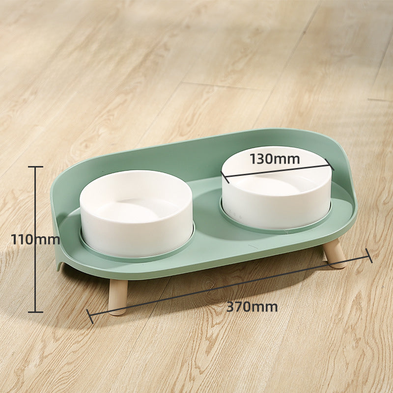 Tilted Double Pet Bowl for Cats & Dogs