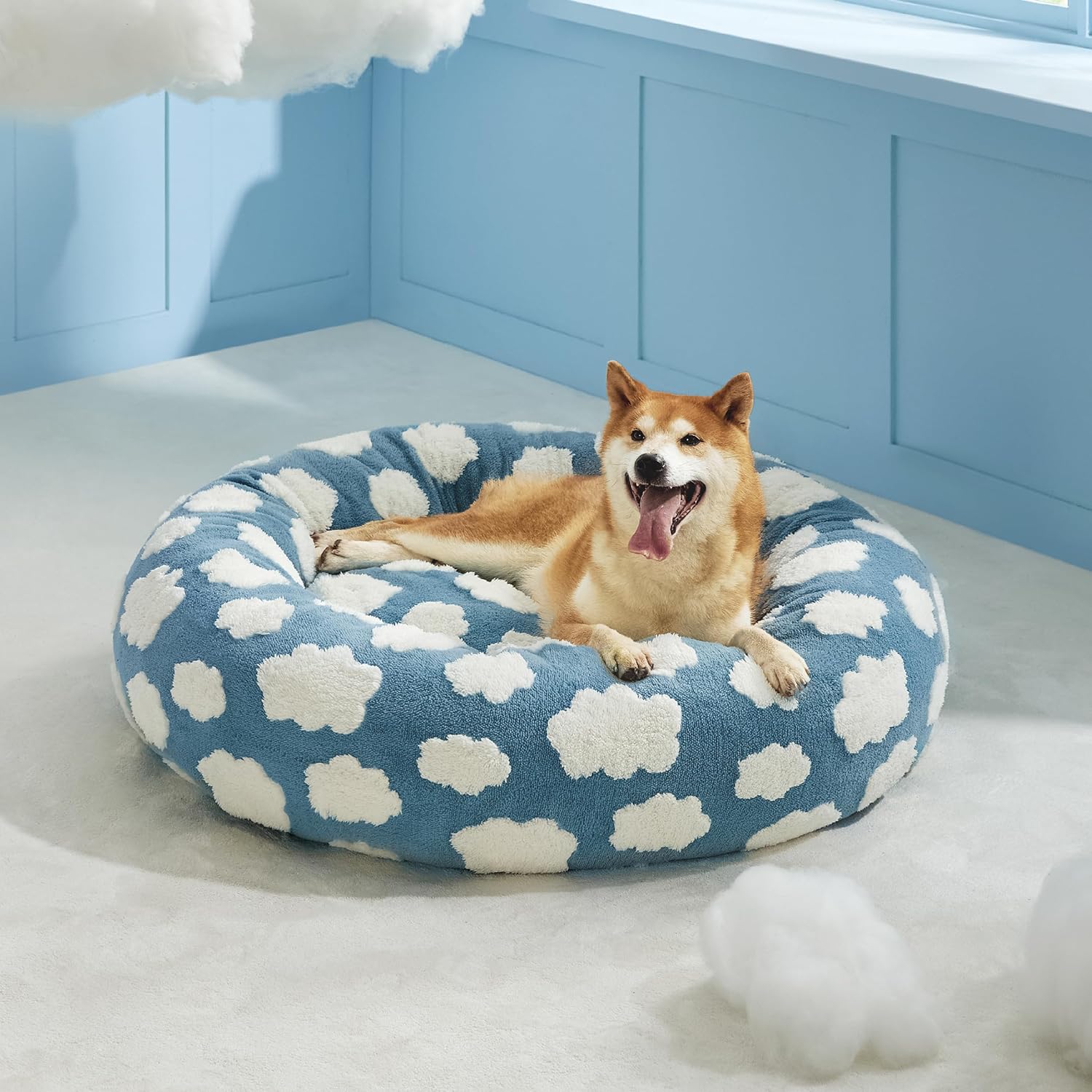 Round Donut Calming Bed for Cats & Small Dogs