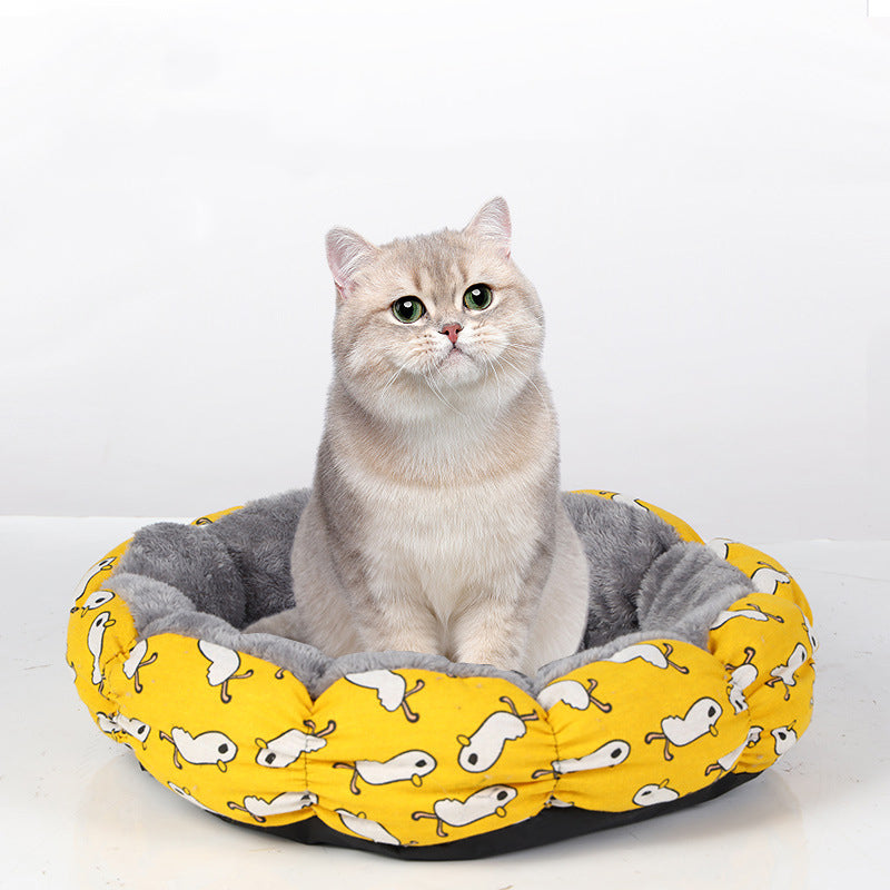 Calming Donut Cat & Small Dog Bed
