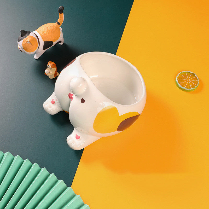 Elevated Ceramic Pet Bowl for Cats & Dogs