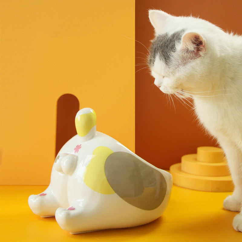 Elevated Ceramic Pet Bowl for Cats & Dogs