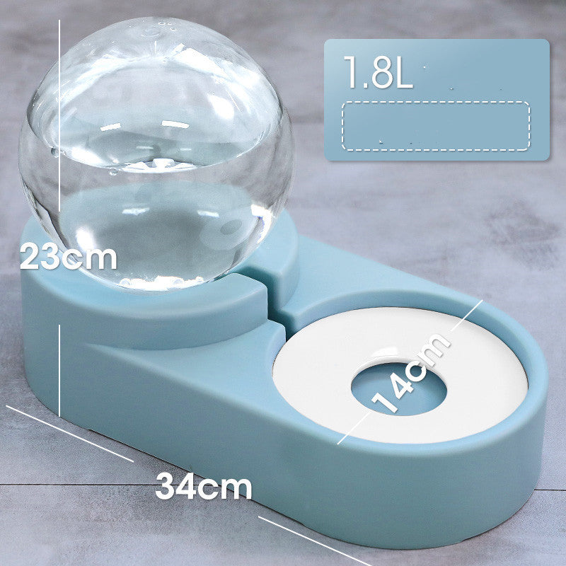 1.8L Bubble Ball Automatic Pet Feeder & Water Fountain