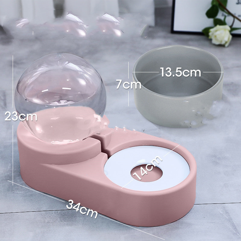 1.8L Bubble Ball Automatic Pet Feeder & Water Fountain