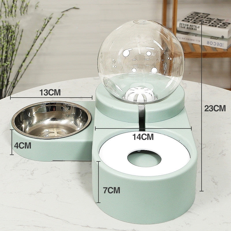 1.8L Bubble Ball Automatic Pet Feeder & Water Fountain