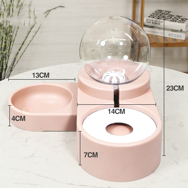 1.8L Bubble Ball Automatic Pet Feeder & Water Fountain