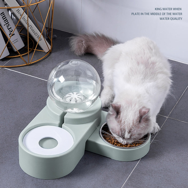 1.8L Bubble Ball Automatic Pet Feeder & Water Fountain