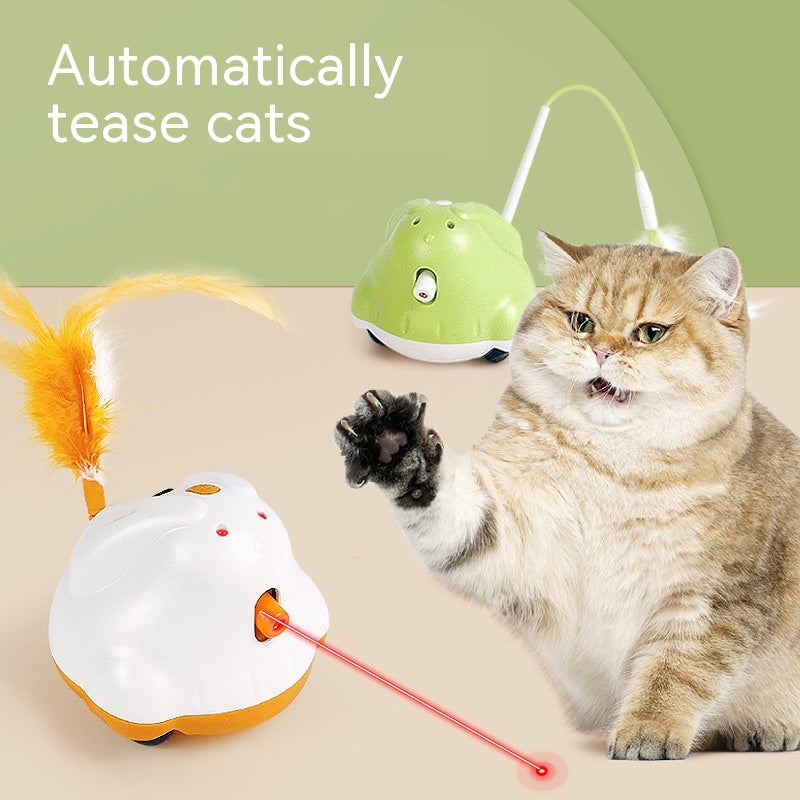 Feather & Laser Automatic Cat Teaser Toy