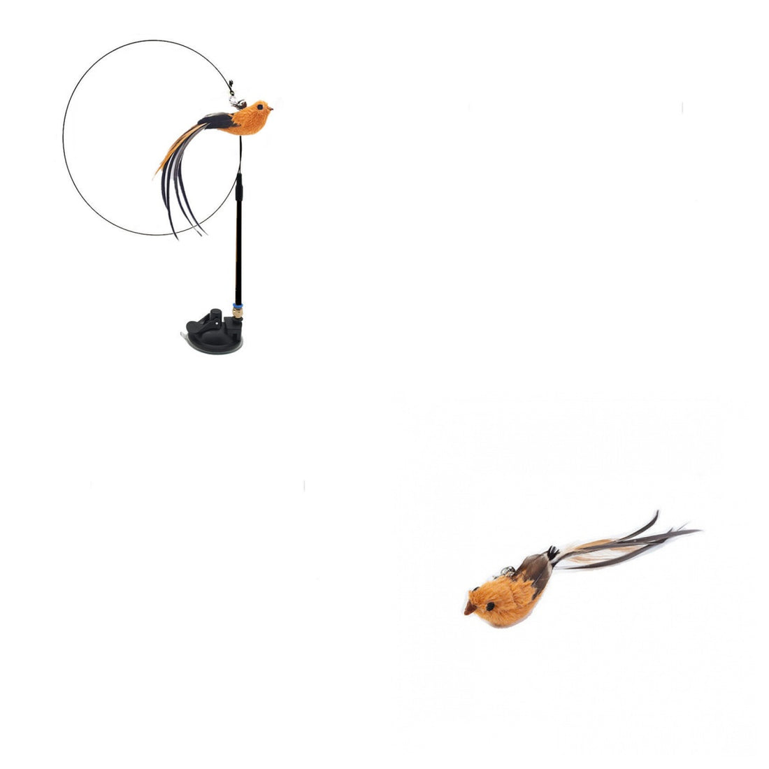 Interchangeable Cat Teaser Stick with Feather Head