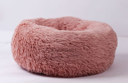 Round Plush Bed for Small Dogs & Cats