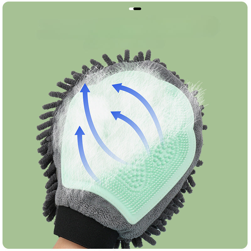 2-in-1 Pet Grooming & Bathing Brush Glove