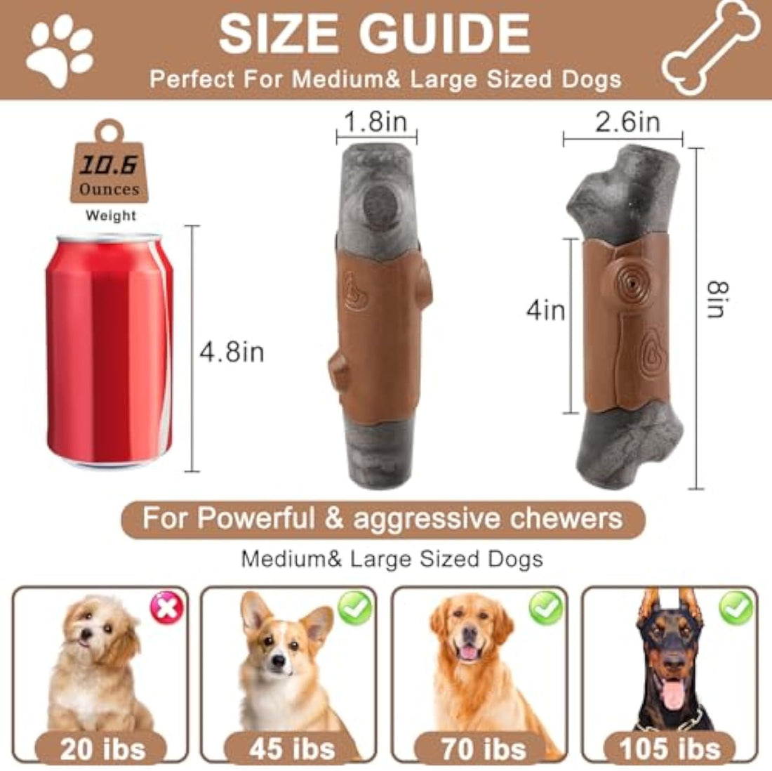 Indestructible Bacon-Flavored Chew Toy for Large Dogs