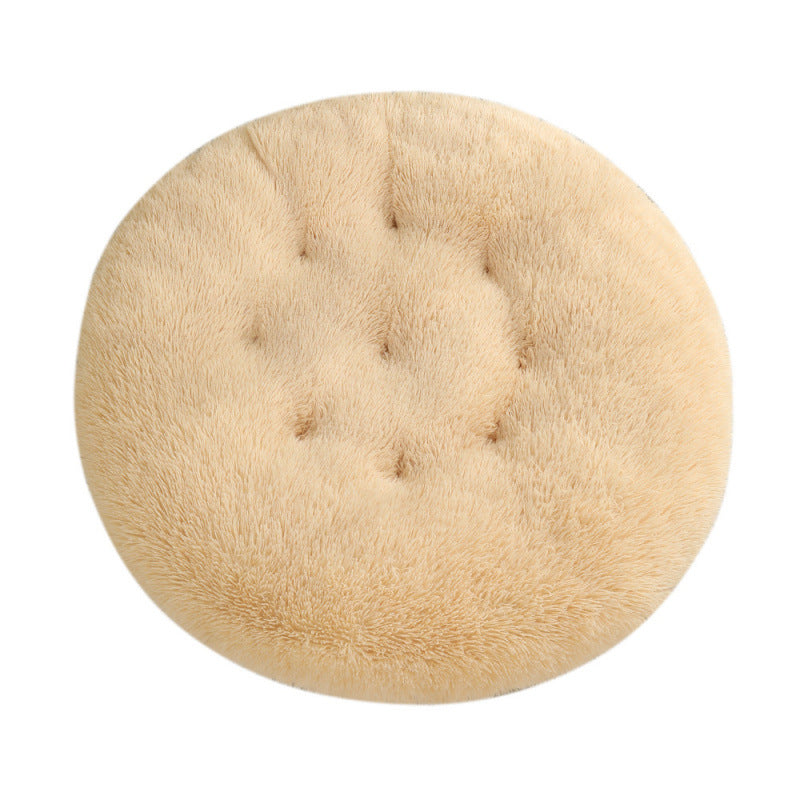 Round Plush Pet Bed for Dogs & Cats
