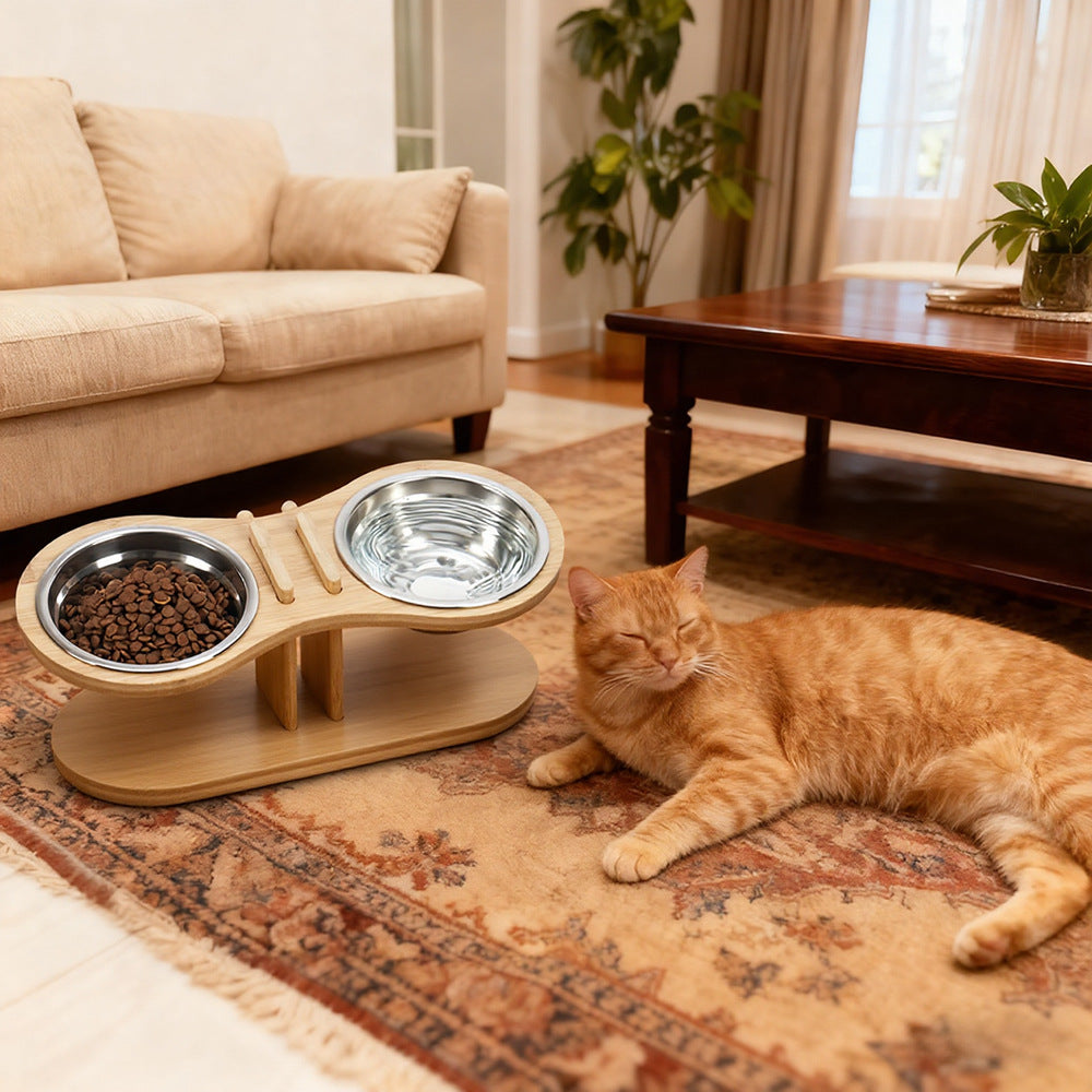 Adjustable Tilted Pet Feeding Stand with Bowl
