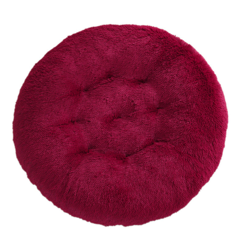 Round Plush Pet Bed for Dogs & Cats