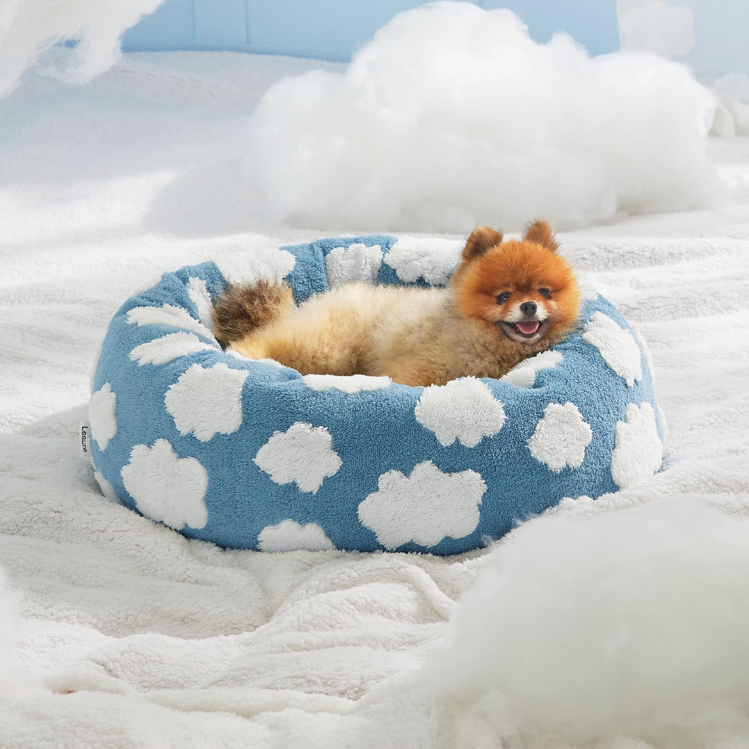 Round Donut Calming Bed for Cats & Small Dogs