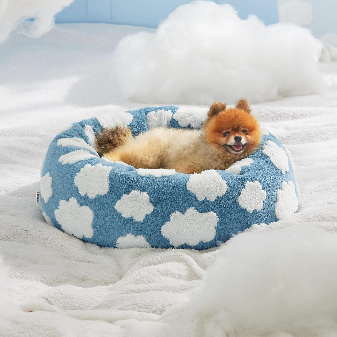 Round Donut Calming Bed for Cats & Small Dogs