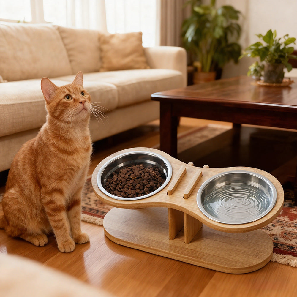 Adjustable Tilted Pet Feeding Stand with Bowl