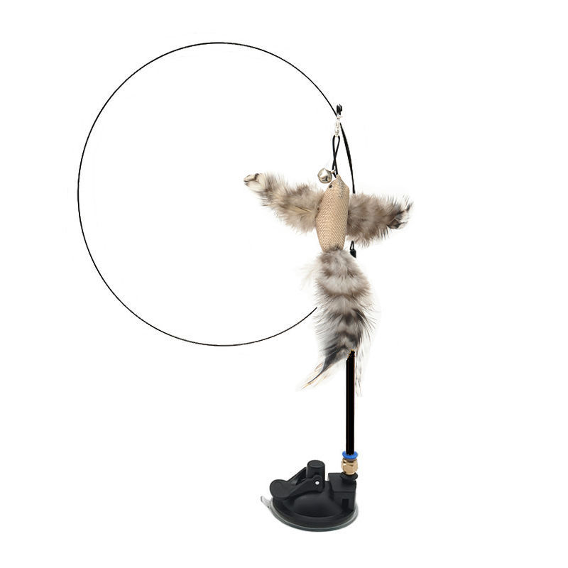 Interchangeable Cat Teaser Stick with Feather Head