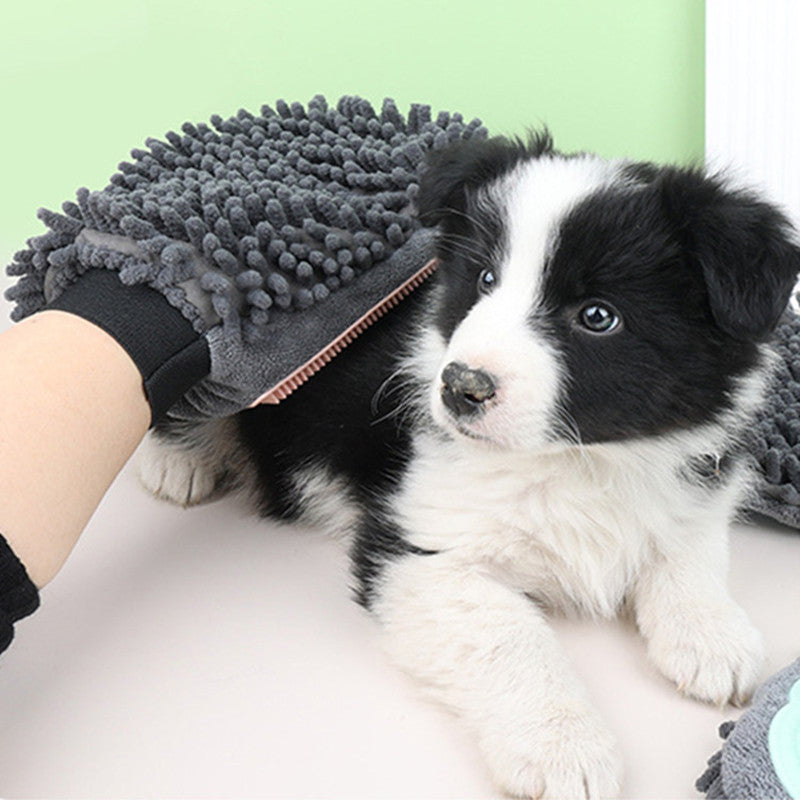2-in-1 Pet Grooming & Bathing Brush Glove