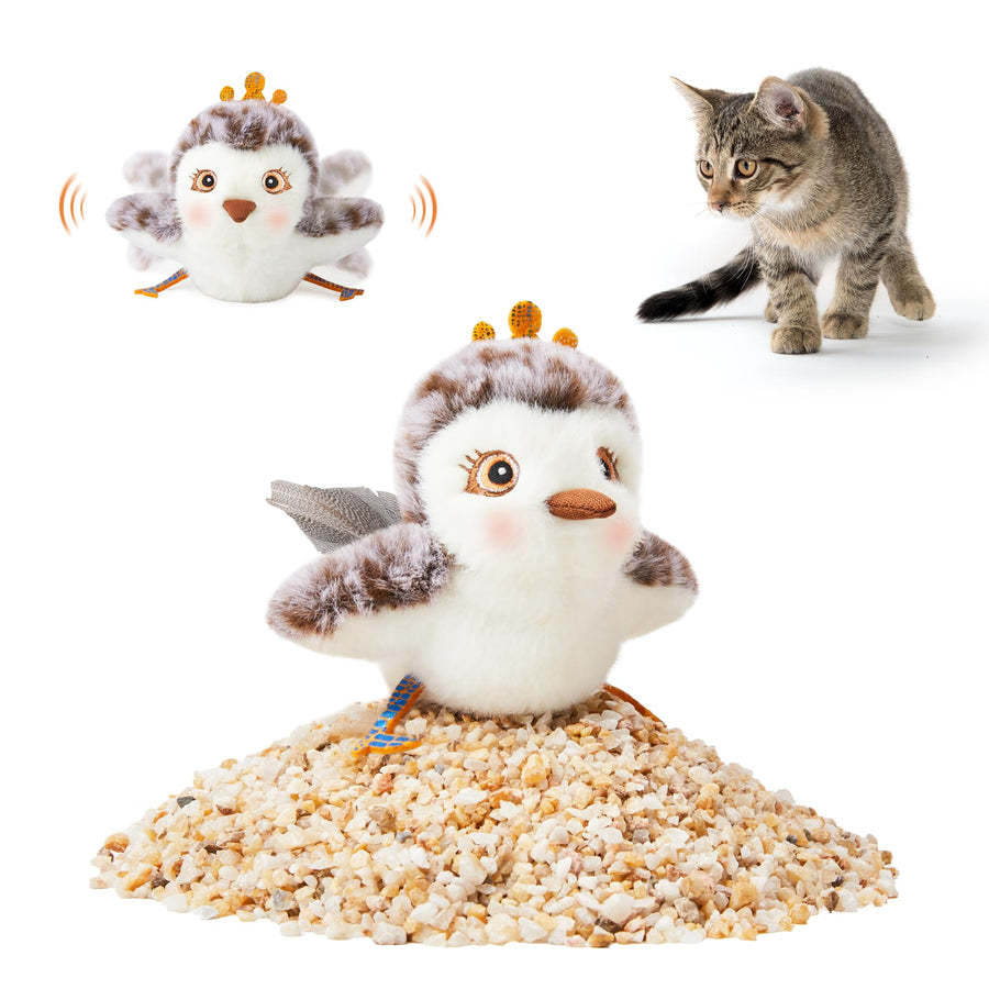 USB Rechargeable Flapping Bird Cat Plush Toy