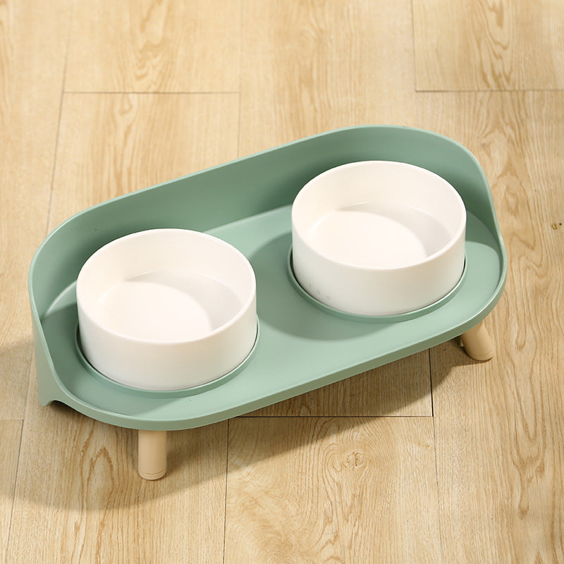 Tilted Double Pet Bowl for Cats & Dogs