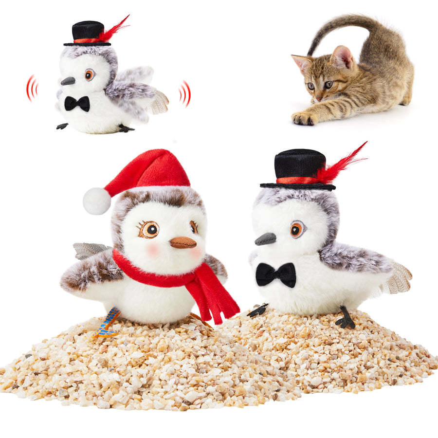 USB Rechargeable Flapping Bird Cat Plush Toy