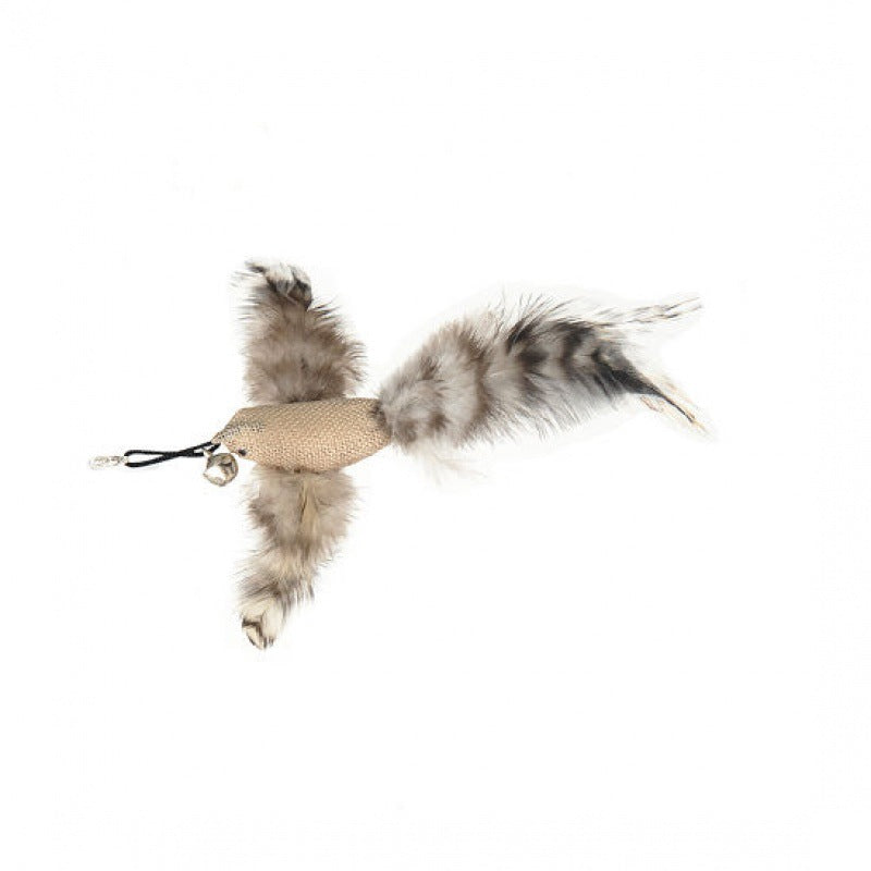 Interchangeable Cat Teaser Stick with Feather Head