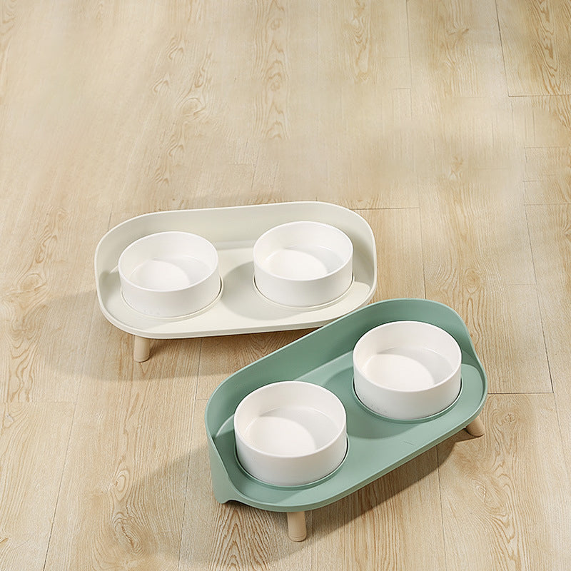 Tilted Double Pet Bowl for Cats & Dogs