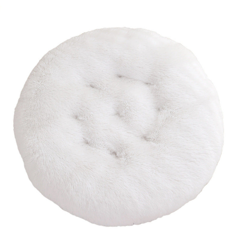 Round Plush Pet Bed for Dogs & Cats