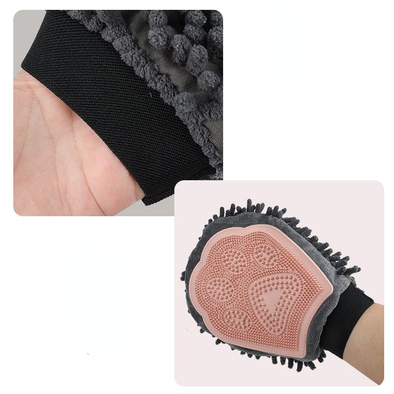 2-in-1 Pet Grooming & Bathing Brush Glove