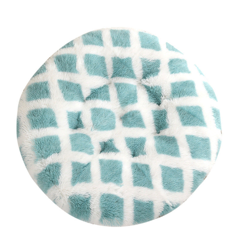 Round Plush Pet Bed for Dogs & Cats