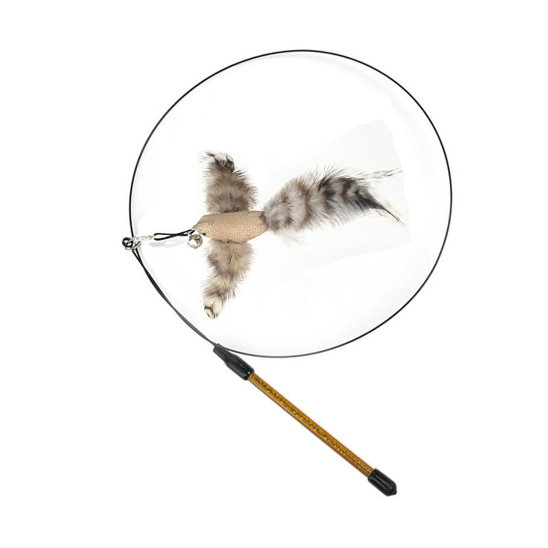 Interchangeable Cat Teaser Stick with Feather Head