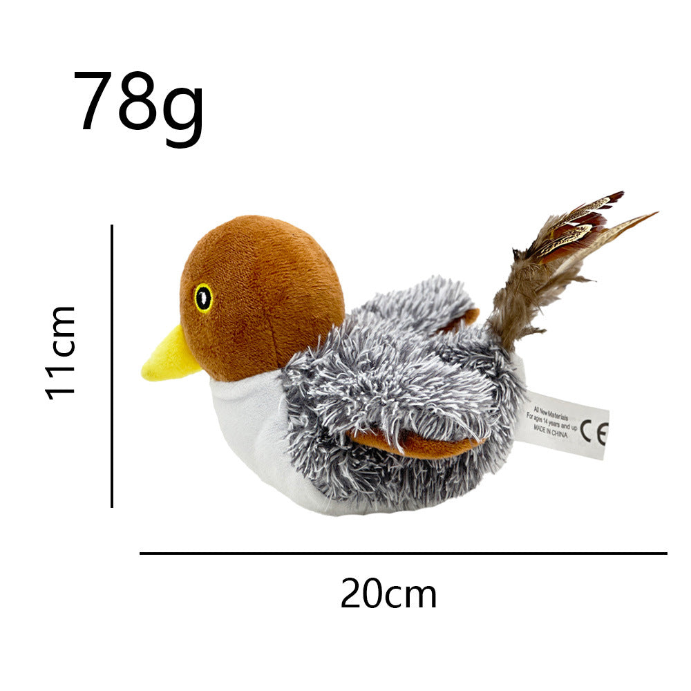 USB Rechargeable Flapping Bird Cat Plush Toy
