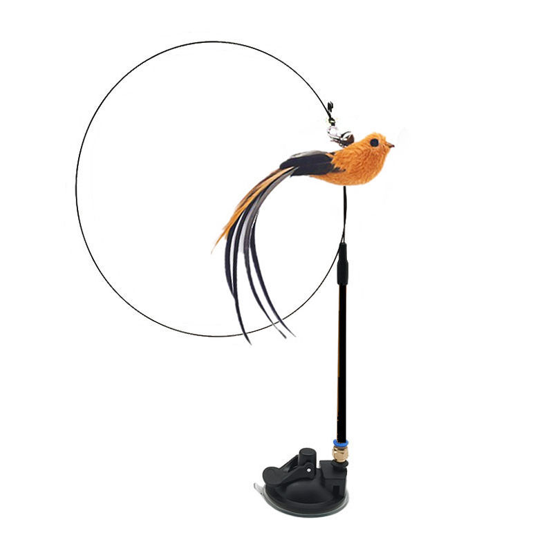 Interchangeable Cat Teaser Stick with Feather Head