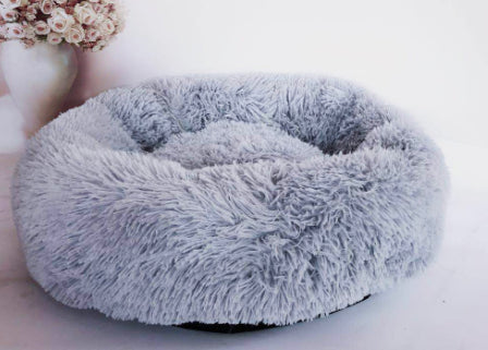 Round Plush Bed for Small Dogs & Cats