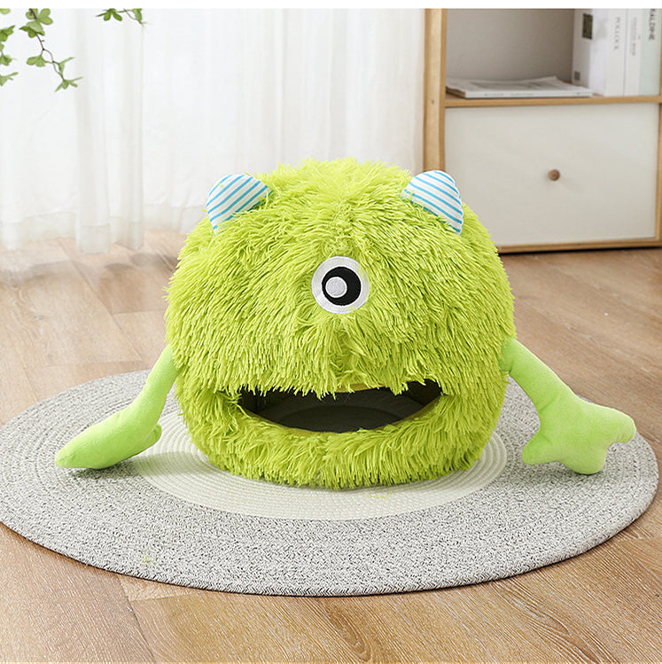 Fluffy Round Machine-Washable Cat & Small Dog Bed