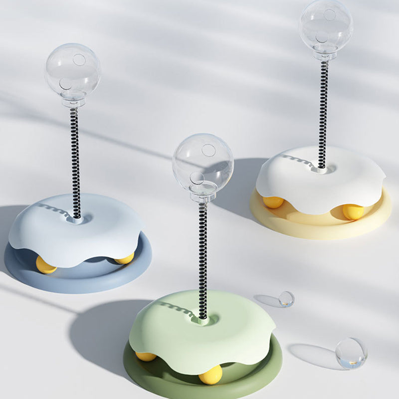 2-in-1 Cat Treat Dispensing Turntable Toy