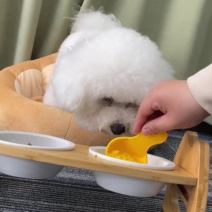 Adjustable Ceramic Double Pet Bowl with Stand