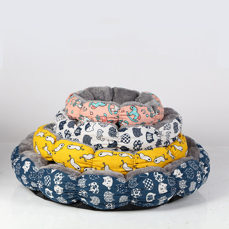 Calming Donut Cat & Small Dog Bed