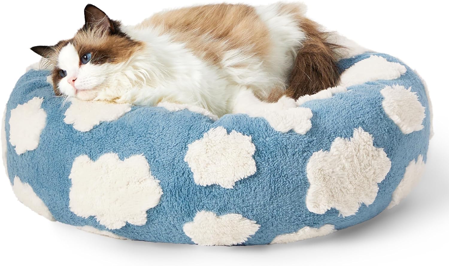 Round Donut Calming Bed for Cats & Small Dogs